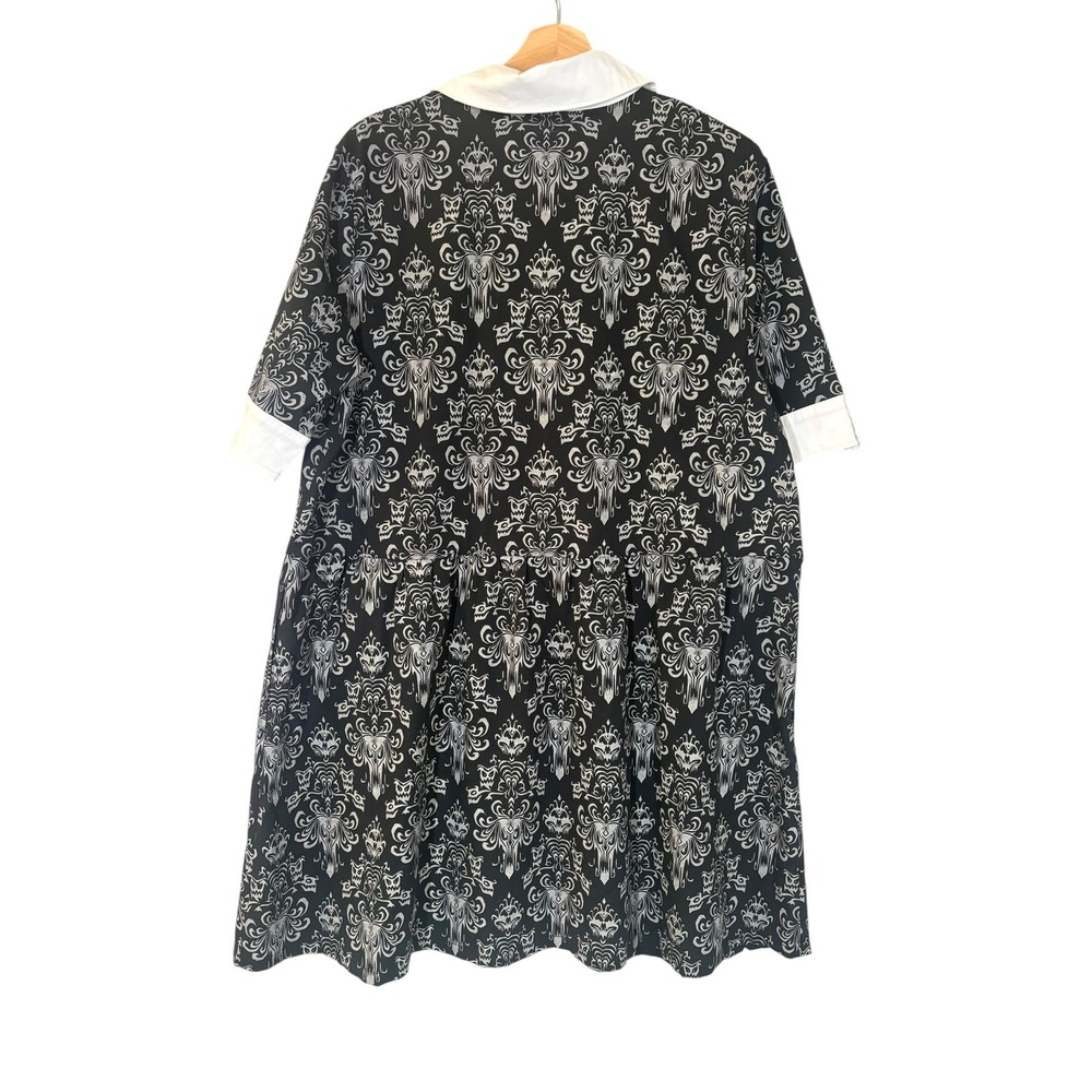 Disney Parks Haunted Mansion Glow in the Dark Wallpaper Print Shirt Dress XL - Picture 3 of 11